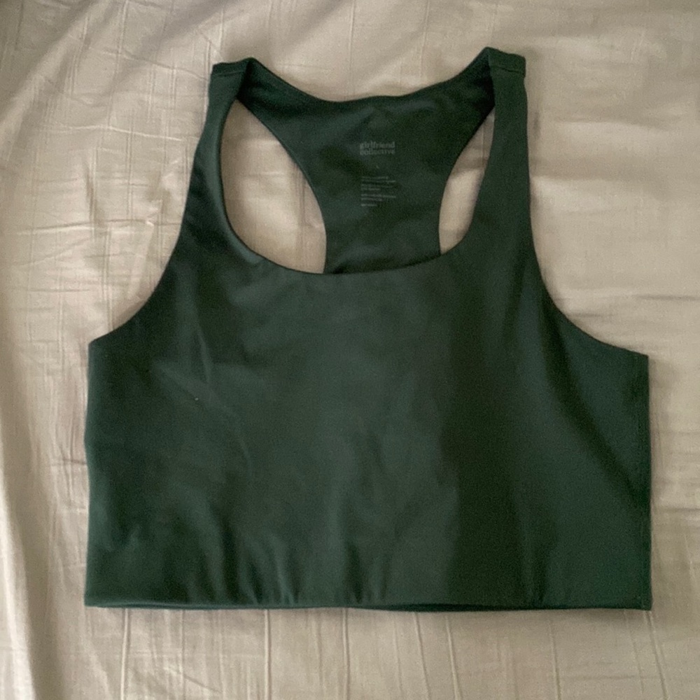 Girlfriend Collective Green Sports Bra Size L Large